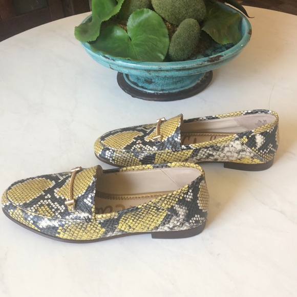 Sam Edelman | Shoes | Sam Edelman Yellow Snakeskin Loafer | Poshmark